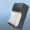Baterijų įkroviklis QOLTEC 50653 Ni‑MH AAA (R03) ir AA (R6) baterijoms, 220–240 V įvestis, 1,2 V išvestis