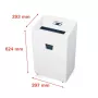Smulkintuvas HSM Pure 420 – dalelių pjovimas P-4, 24 cm darbinis plotis, 15 lapų talpa, 35 l dėžė, balta