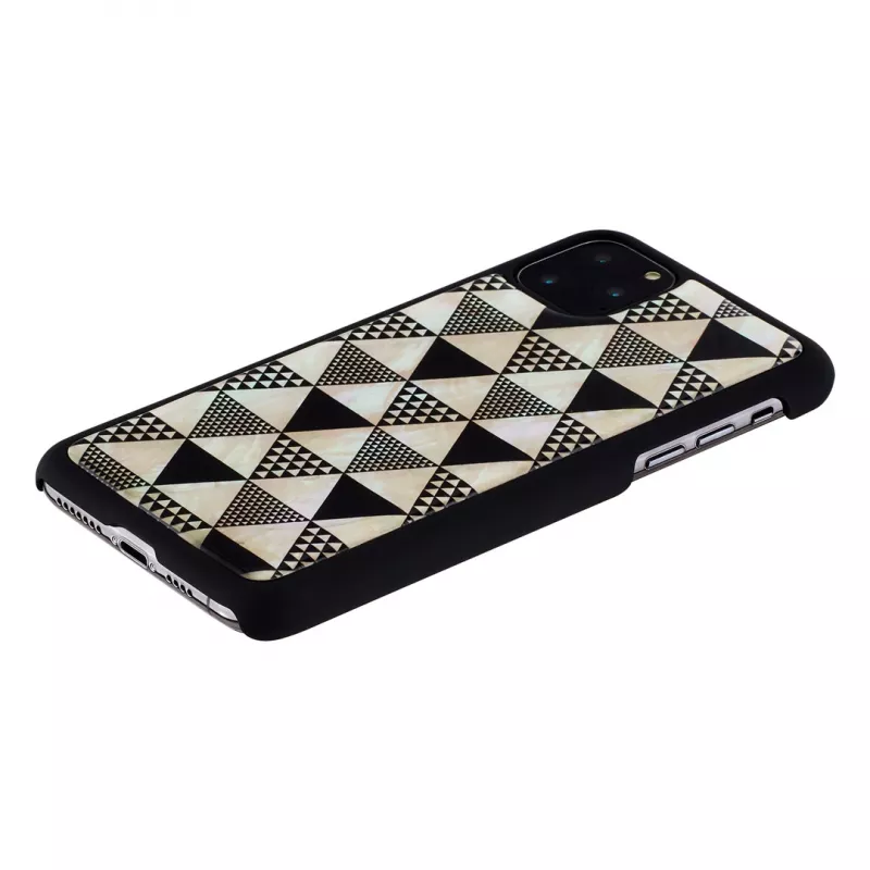 Išmaniojo telefono dėklas iKins, skirtas iPhone 11 Pro Max, juodo piramidės dizaino, apsauginis kietas apvalkalas