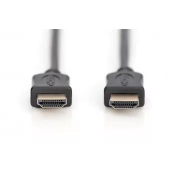 Assmann HDMI didelės spartos jungiamasis kabelis. A tipo M/M. 5,0 m. su Ethernet. buvęs HDMI 1.4. UL. juodas. auksinis (AK-330114-050-S)