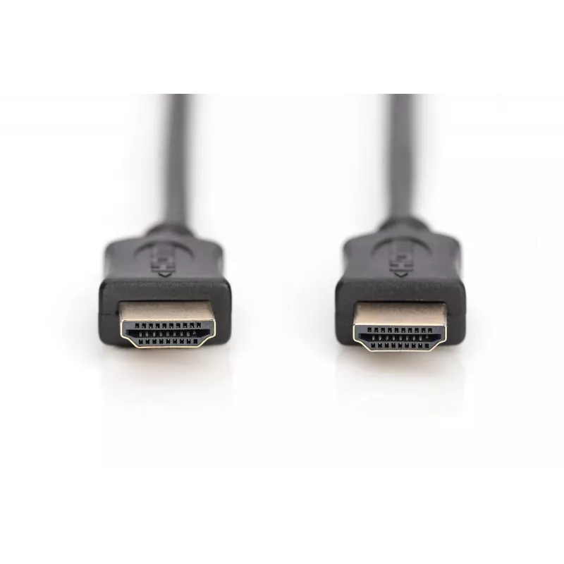 Assmann HDMI didelės spartos jungiamasis kabelis. A tipo M/M. 5,0 m. su Ethernet. buvęs HDMI 1.4. UL. juodas. auksinis (AK-330114-050-S)