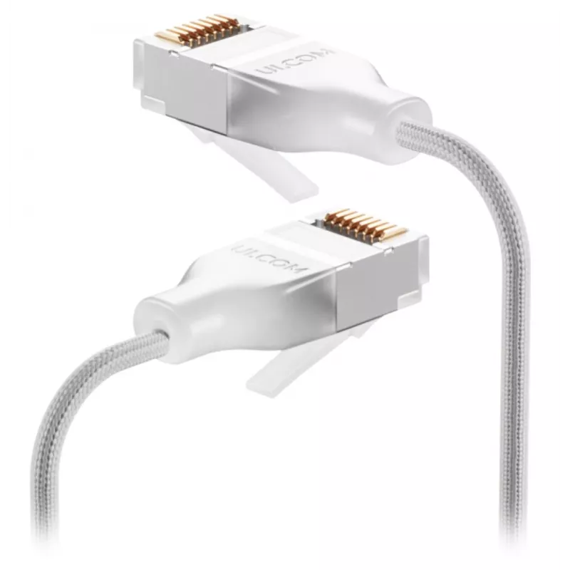 Tinklo kabelis Ubiquiti UACC-Cable-Patch-EL-C6A-12M-W RJ-45 Cat6a 12 m permatomas baltas