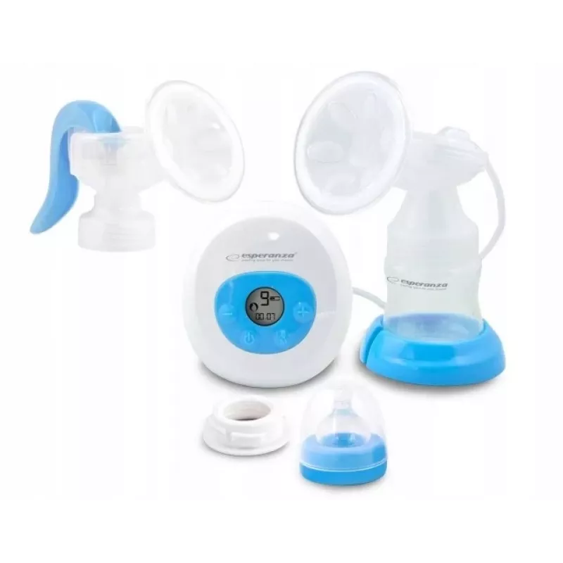 Krūties siurblys ESPERANZA ECM003B elektroninis 150 ml, integruotas ekranas, mėlynas/baltas, 100–240V AC