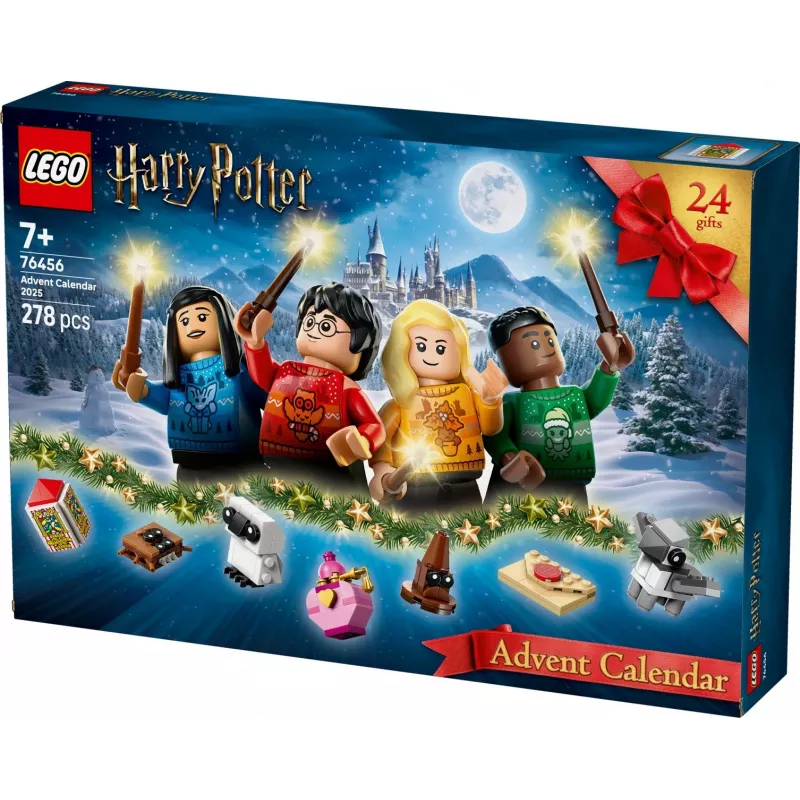 Statybinis žaislas LEGO Harry Potter Advento kalendorius 2025 rinkinys 76456 — 278 detalės, 8 minifigūrėlės, amžius 7+