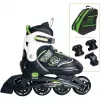 Inline skates Muuwmi 682 reguliuojamo dydžio 33–36 Žalia/Juoda su apsaugų rinkiniu