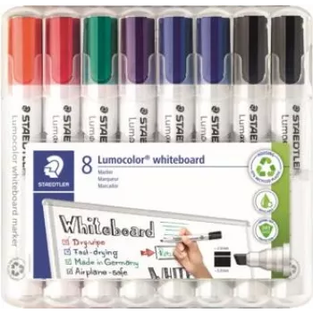 Baltosios lentos žymeklių rinkinys Staedtler 351 B WP8X, įvairių spalvų, antgalis 2,0–5,0 mm