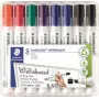 Baltosios lentos žymeklių rinkinys Staedtler 351 B WP8X, įvairių spalvų, antgalis 2,0–5,0 mm
