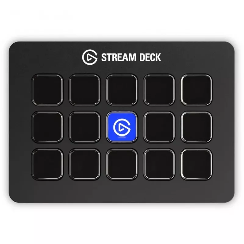 „Elgato Stream Deck MK.2“ pritaikomas 15 klavišų USB užduočių valdymo pultas su klasikiniais klavišais, juodas