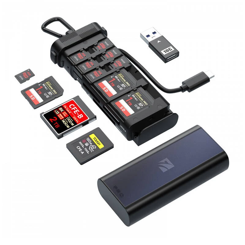 Freewell FW-CR02-PRO kortelių skaitytuvas, skirtas CF Type A/B, SD ir microSD (TF) kortelėms