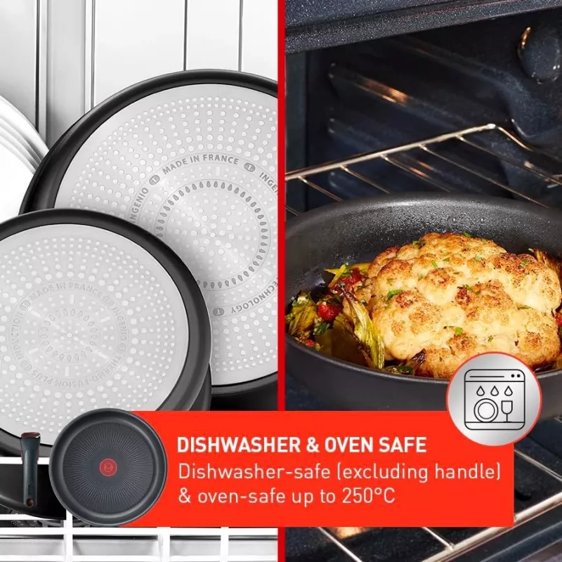 TEFAL Puodų rinkinys, 4 vnt. | L7649453 Ingenio Ultimate | 16/18/20 cm | Aliuminis | Juoda