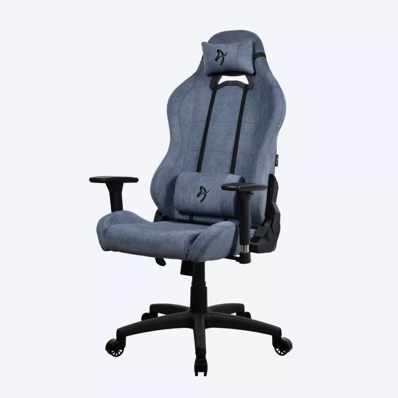 Žaidimų kėdė Arozzi Torretta SoftFabric Blue — ergonomiškas dizainas, reguliuojamas aukštis ir porankiai