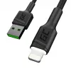 Lightning į USB-A laidas Green Cell KABGC12, 2 m, Lightning – USB A, juodas