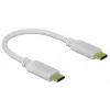 Delock - USB-C / maitinimo laidas - 24 kontaktų USB-C (V) į 24 kontaktų USB-C (V) - 5 A - 15 cm - USB maitinimo šaltinis (100 W), palaiko „Power Delivery 2.0“ - balta (85357)