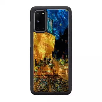 Apsauginis dėklas iKins Samsung Galaxy S20 - juodas Cafe Terrace dizainas