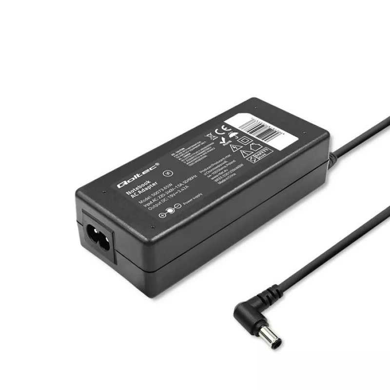 Nešiojamojo kompiuterio maitinimo adapteris Qoltec Toshiba 65W 3.42A 19V 5.5x2.5 50073.65W