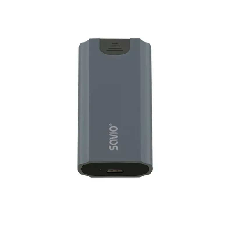 M.2 SSD korpusas SAVIO AK-67 pilkas, USB 10 Gbit/s, vieno M.2 disko palaikymas