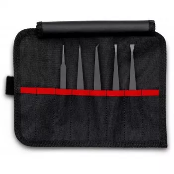 ESD Tweezer Knipex 92 00 05 Juoda plokščias Pointed Curved tiesus