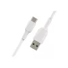 PVC laidas USB-C į USB-A 15 cm baltas