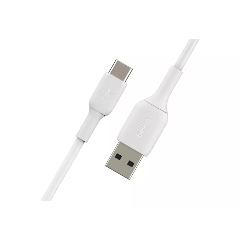 PVC laidas USB-C į USB-A 15 cm baltas