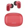 Belaidės TWS ausinės usams BH serija BHUBH03 Bluetooth 5.1, raudonos — įdedamos į ausis, įkrovimo dėklas