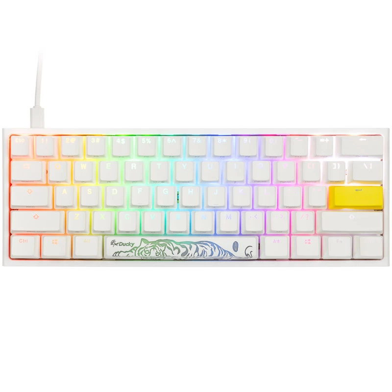 Ducky One 2 Mini Pure White RGB klaviatūra, žaidimams, USB, JAV anglų k.