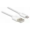 USB duomenų ir maitinimo kabelis DeLOCK 83000, skirtas iPhone, iPad, iPod, baltas, 1 m