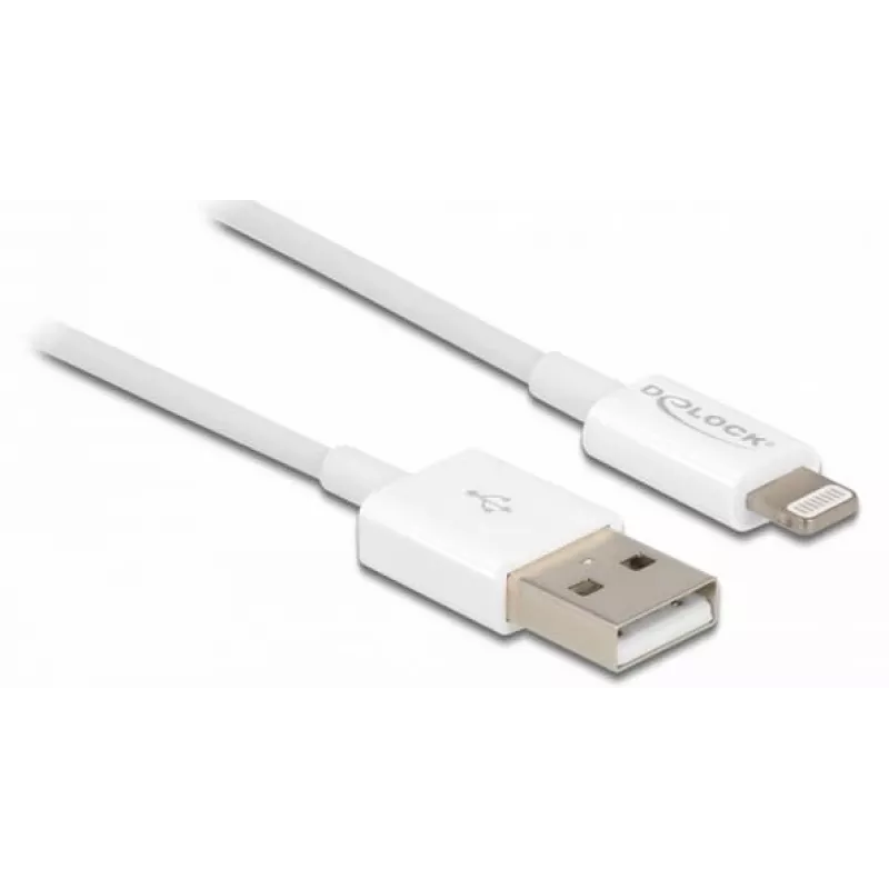 USB duomenų ir maitinimo kabelis DeLOCK 83000, skirtas iPhone, iPad, iPod, baltas, 1 m