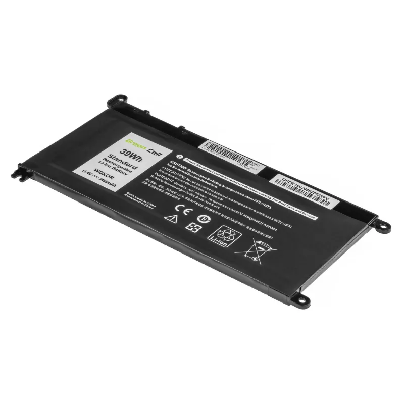 Baterija Green Cell DE150, skirta DELL Inspiron — LiPo 11,4 V 3400 mAh, juoda, 1 vnt.