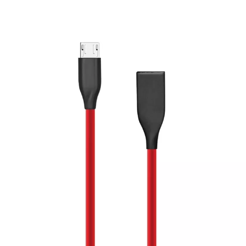 Silikoninis laidas USB-Micro USB (raudonas, 1 m)