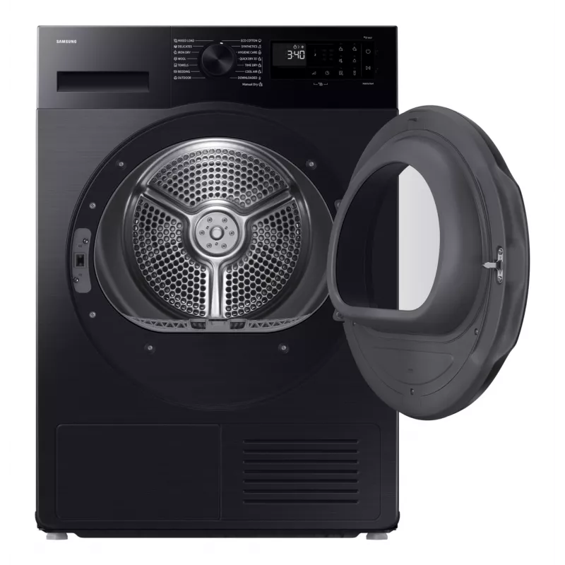 Samsung džiovintuvas DV90DG52A0ABLE, juodas, SpaceMax, Higiene care, 9kg, A+++, šilumos siurblys, juodas