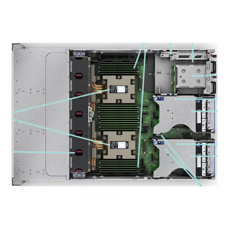 HPE ProLiant DL385 Gen11 2HE EPYC 9115 16 branduolių 3,2 GHz 2x32 GB-R 8xSFF karštai keičiami 2x480 GB SSD MR408i-o 2x1000 W serveris (P81843-425)