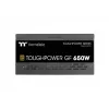 Maitinimo šaltinis THERMALTAKE Toughpower ATX 650W Gold, 80 PLUS Gold, 650 W, ATX, 90 mm ventiliatorius, 20+4 kontaktų, 1x PCIe (6+2), 3x SATA, 2x Molex