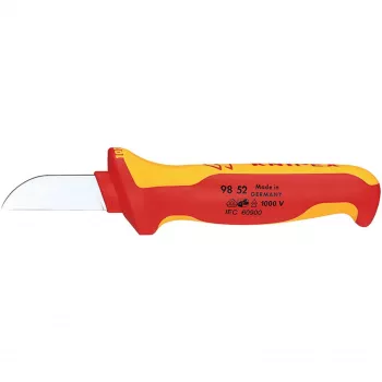 Knipex 98 52 universalus peilis oranžinis, raudonas fiksuotų ašmenų peilis