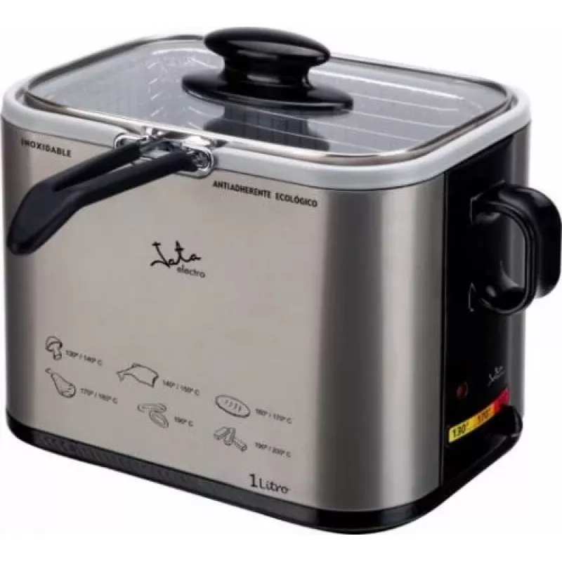 Fryer JATA FR326N Single 1 L 1000 W Juoda Sidabrinė