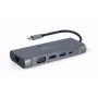 Gembird A-CM-COMBO7-01 nešiojamojo kompiuterio dokas / prievadų replikatorius USB 3.2 Gen 1 Type-A pilkas