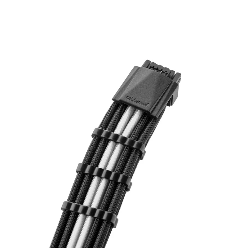 CableMod PRO ModMesh 12VHPWR kabelio prailginimo rinkinys, CableMod — juoda/balta, PCIe 12VHPWR 16 kontaktų prailginimo rinkinys