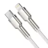 „USB-C“ į „Lightning“ laidas „Baseus Cafule“ 1 m, 20 W, cinko korpusas, baltas