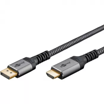 Goobay 65269 vaizdo kabelio adapteris 2 m DisplayPort HDMI pilkas (65269)