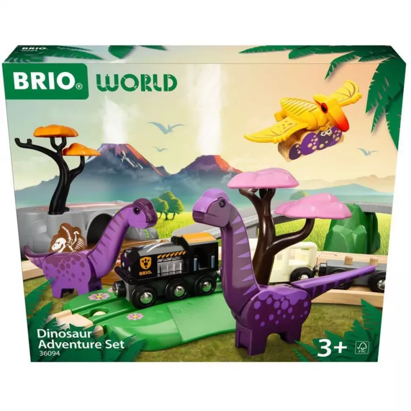 Brio World Dinozaurų nuotykių rinkinys, geležinkelis