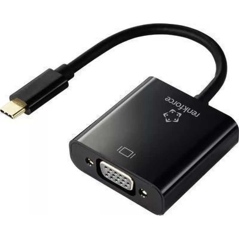 Renkforce RF-4679564 Vaizdo laido adapteris 0,1 m USB Type-C VGA (D-Sub) Juoda (RF-4679564)