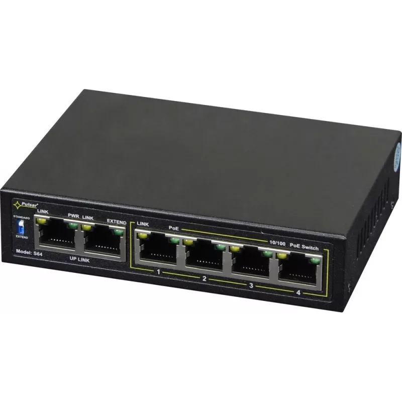 Tinklo komutatorius PULSAR Switch POE Pulsar S64 4 prievadai 2 aukštyninio ryšio prievadai