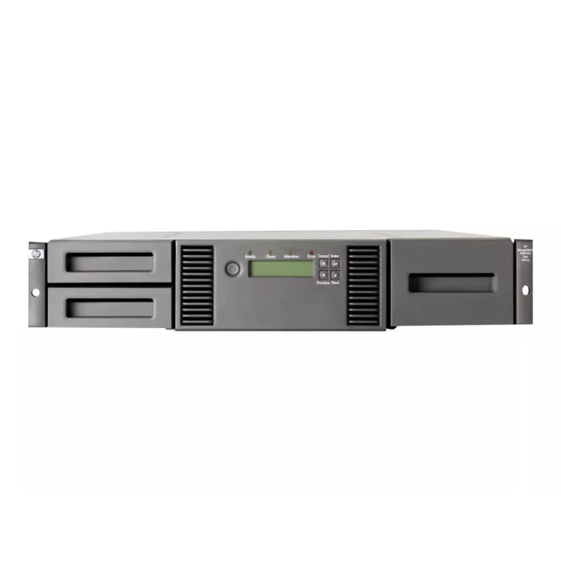 Hewlett Packard Enterprise HPE StorageWorks MSL2024 - juostinė biblioteka - LTO Ultrium - maksimalus įrenginių skaičius: 2 - stovo - montuojama į stovą - 2U - brūkšninių kodų skaitytuvas - skirtas ProLiant DL120