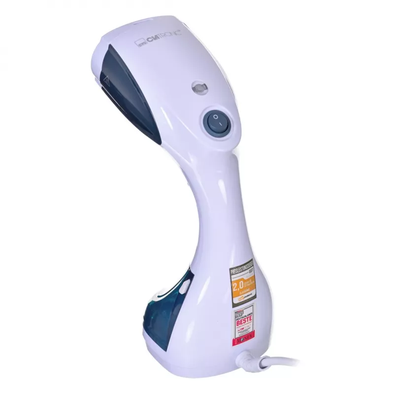 Rankinis drabužių garintuvas CLATRONIC DB 3717 — 1100 W, 200 ml bakelis, ~20 g/min garų srautas, keraminis padas