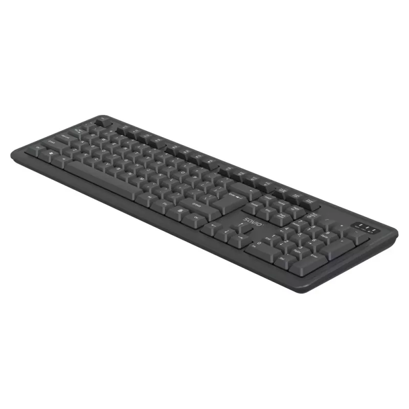 Savio KB-03 klaviatūra su pele, skirta namams/biurui, USB, QWERTY, JAV anglų, juoda