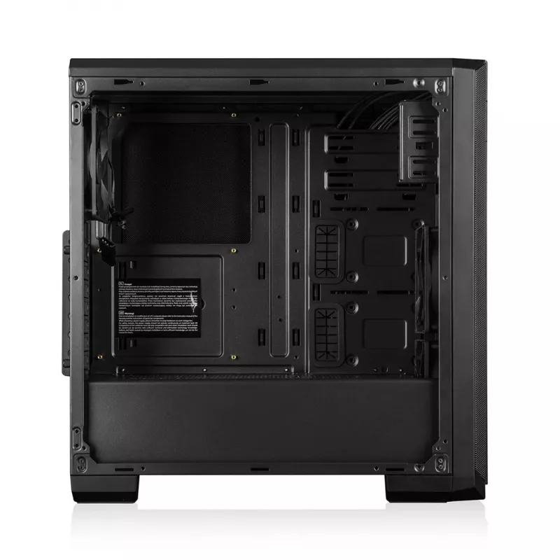 PC Case MODECOM Oberon Pro Midi Tower — juoda, palaiko ATX/microATX/ITX, 7 išplėtimo lizdai, iki 395 mm GPU, 5 HDD/3 SSD vietos