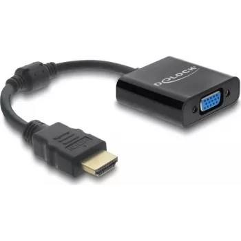 DELOCK HDMI patinas į VGA patelė adapterio kabelis – HDMI (patinas) į VGA (patelė), juodas
