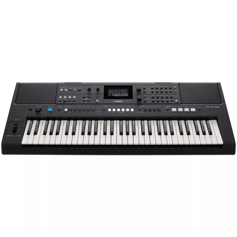 Klaviatūra YAMAHA PSR-E483 — 61 klavišo nešiojama aranžerio klaviatūra su lietimo jautrumu ir USB-MIDI