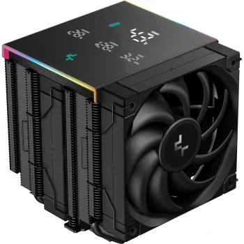 Oro aušintuvas DeepCool AK620 Digital PRO — 120 mm ventiliatorius, 1750 RPM, 25 dB, 12 V, tinkamas LGA1700/AM5, juodas