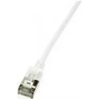 LogiLink Ultraflex SlimLine - Laidas - RJ-45 (M) į RJ-45 (M) - 0,5 m - 3,8 mm - ekranuotas PIMF - CAT 6a - Ekranuotas, be halogenų, formuotas - Baltas, RAL 9010