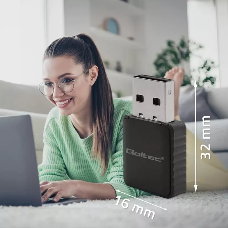 Belaidis USB adapteris QOLTEC 56988 Dual Band 1300 Mbps USB 3.0